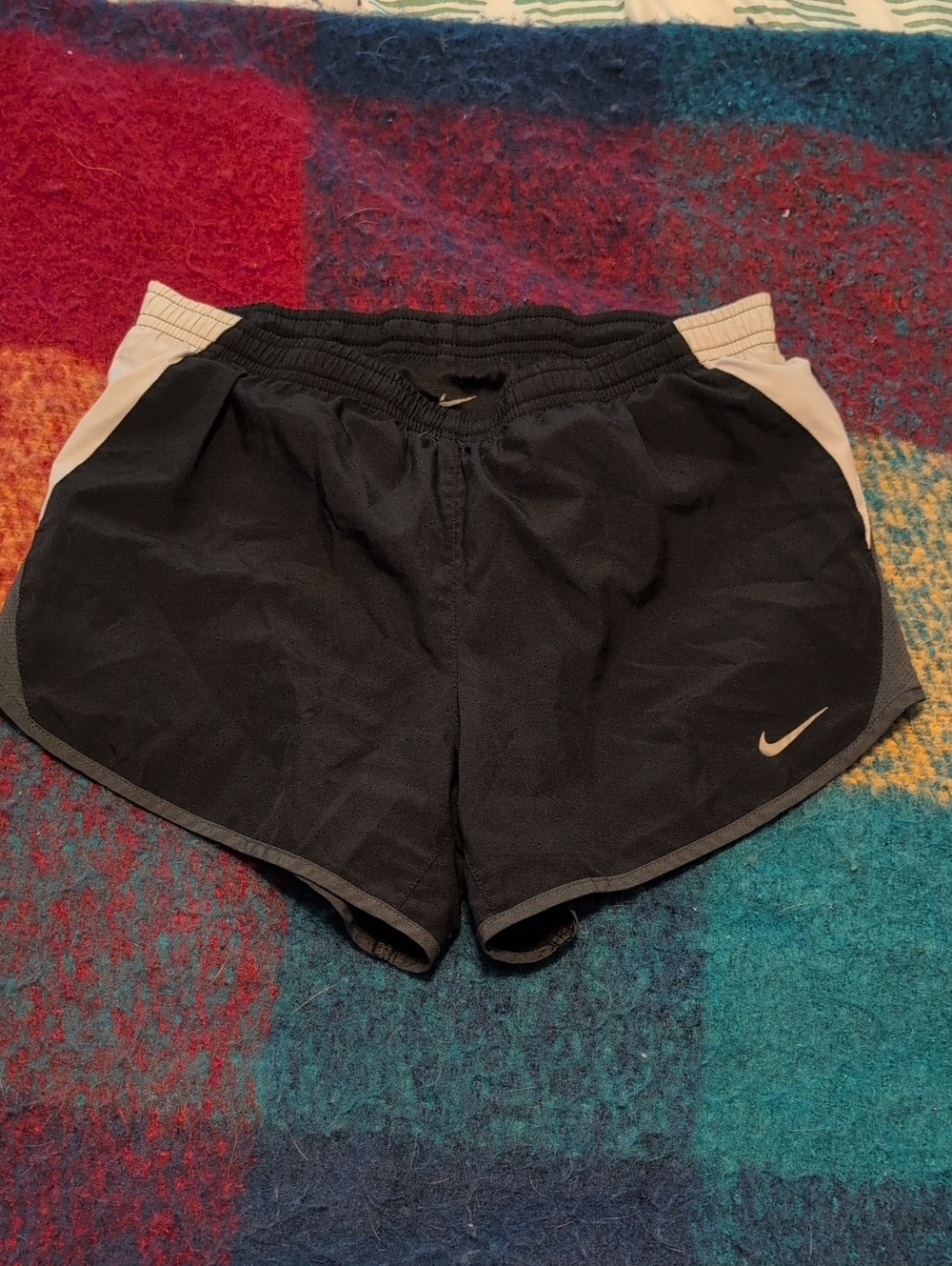 Nike Black Athletic Shorts with White Side Panels